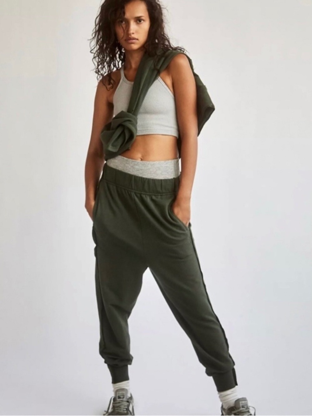 NWOT ✵☽FP Movement · Free People☾✵ Green Fringe Joggers Harem Sweatpants | Small